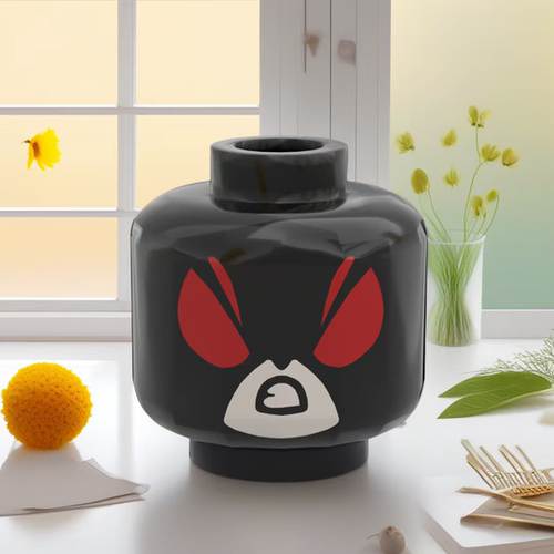 兼容乐高积木人仔头部表情脸3626pb1441黑色国产UV印刷配件