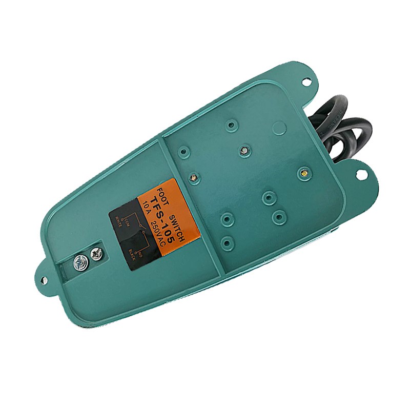 自锁脚踏开关 脚踩开关TFS-105 1米线带锁 3根线 带锁脚踏开关