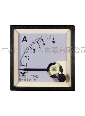 YT72交流电流表5A 10A 50/5A 100A直通68x68 cp72 dh72 SQ72指针