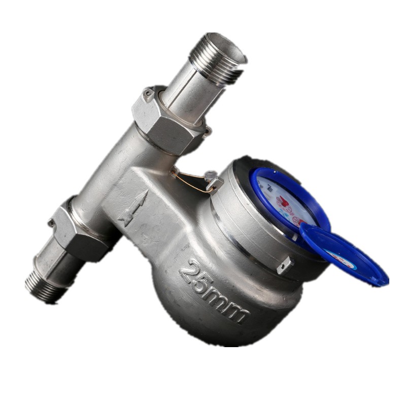 304不锈钢丝扣立式水表25外螺纹不锈钢立式水表4分6分1寸 DN15 20