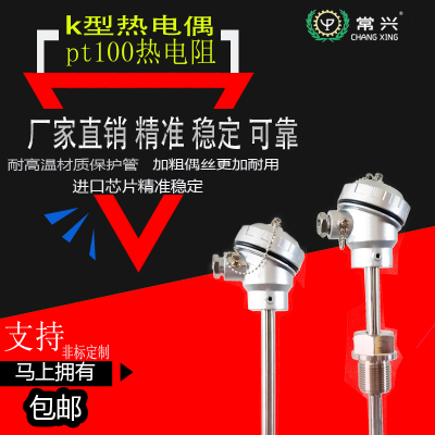 WRN-130/230不锈钢传感器K型热电偶WZPpt100热电阻法兰高温热电偶