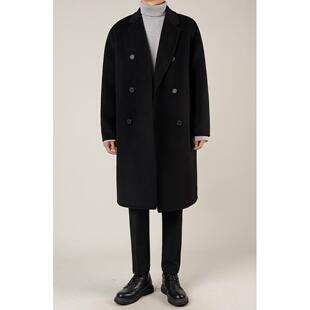 男士2025秋冬季双面羊毛大衣男中长款韩版高级风衣非羊绒呢外套男