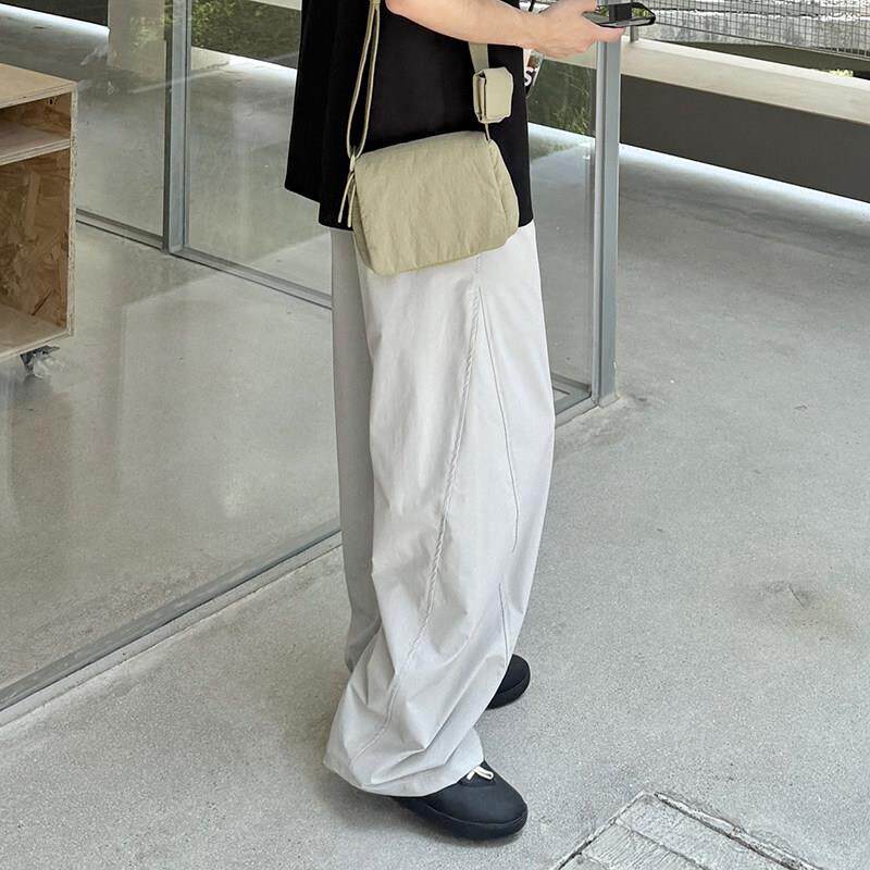 暗物质灰色休闲 伞兵裤工装裤男生夏季2025新款宽松长裤子薄款清