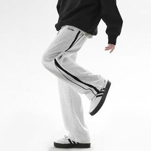 City Hipster卫裤男春秋季直筒宽松休闲运动裤美式潮牌重磅长裤子