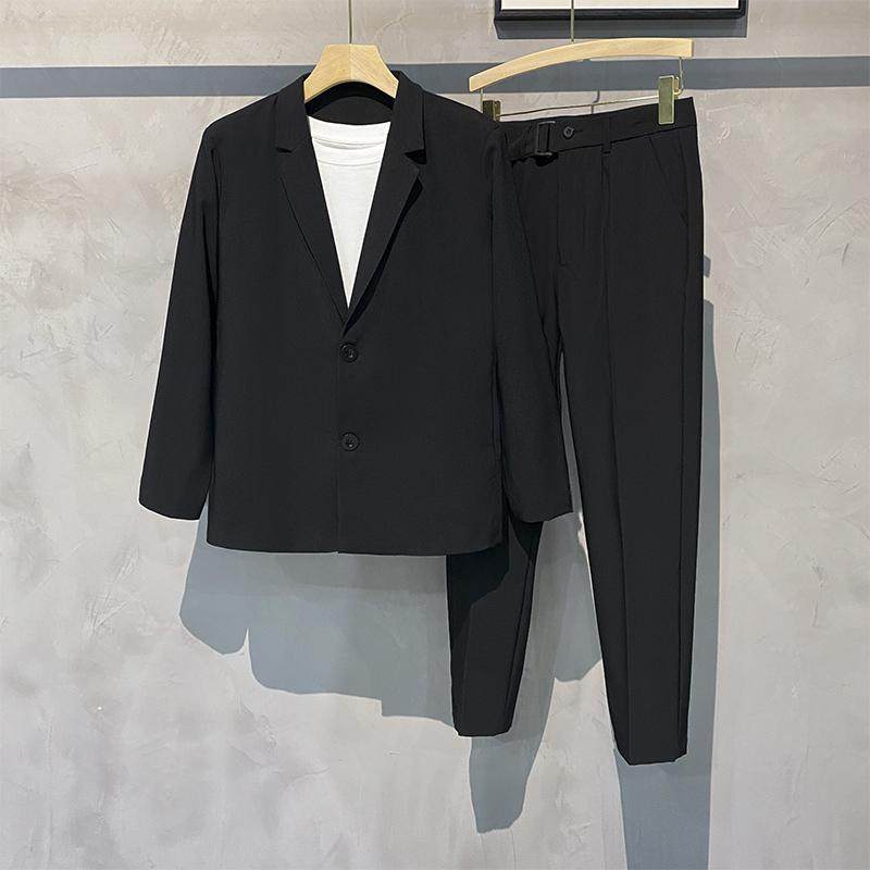 休闲西装套装男士高级感西服潮流轻熟风西装外套英伦雅痞百搭上衣