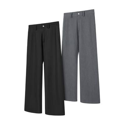 DESERTO 肌理感花纱纯色垂感直筒宽松休闲抗起球春夏西裤长裤男