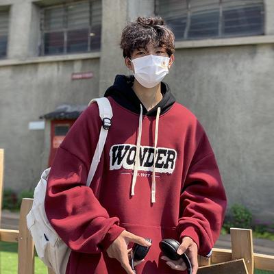 刺绣重磅卫衣男款连帽美式潮牌秋冬季男生加绒加厚硬挺高级感外套