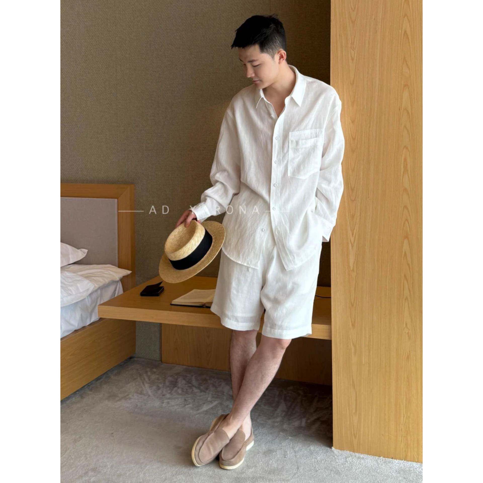 采购产品夏季新男子亚麻西装，休闲，雅皮士，时尚和多才多艺，纯