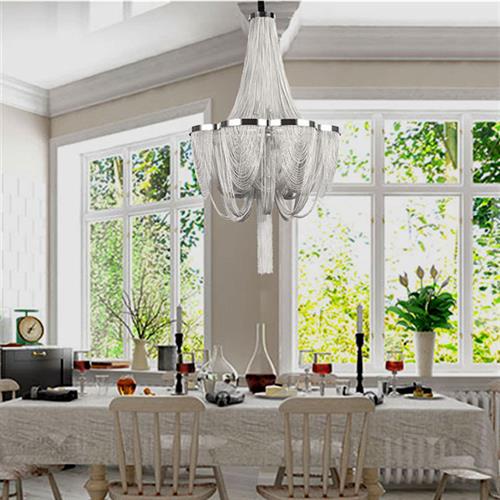 后现代铝链吊灯流苏灯客厅餐厅灯卧室灯别墅酒店会所吊灯链条灯