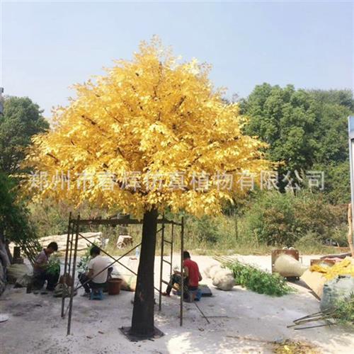 厂家定制仿真金色榕树许愿树大型场景布置造型榕树假榕树绿植