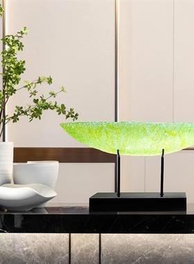 现代轻奢透明树脂雕塑售楼部酒店玄关摆件高级感抽象落地摆件定制