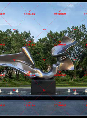 大型不锈钢玻璃钢抽象造型雕塑金属户外异形创意景观雕塑摆件定制