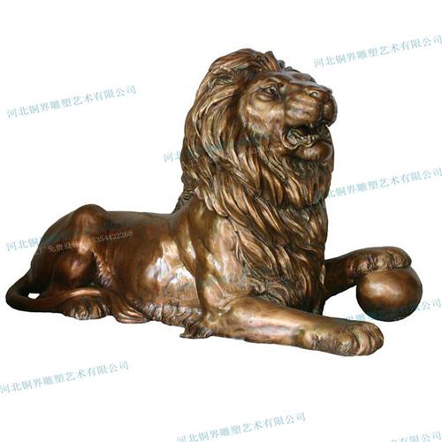 铜狮子雕塑汇丰狮欧式飞狮故宫狮爬狮护门狮麒麟银行大门动物雕塑