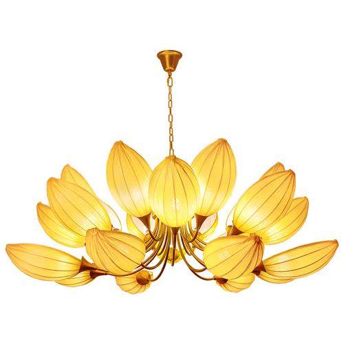 新中式莲花大吊灯别墅客厅卧室酒店大堂包间寺庙佛堂布艺餐厅灯具,家装灯饰光源,客厅吊灯,淘宝优惠券,粉丝福利购,淘宝优惠卷