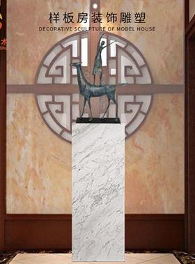 现代中式复古铸铝工艺摆件客厅家居书房玄关样板房小样雕塑订购