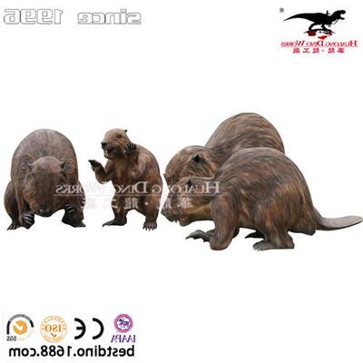 仿真河狸仿真动物模型公园景区展览参观商场动物园互动高引流产品