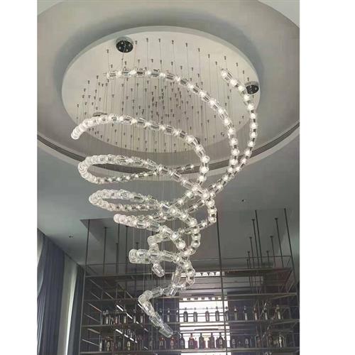 北欧现代亚克力酒杯组合串吊灯酒店售楼部大厅过道吧台设计师吊灯