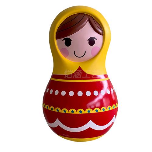 玻璃钢俄罗斯套娃雕塑不倒翁彩绘工艺品公仔玩偶落地摆件户外大型