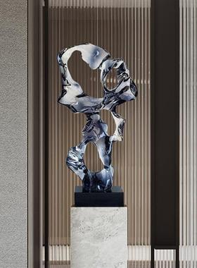 现代酒店大堂太湖石雕塑透明树脂桌面摆件创意装置艺术品抽象装饰