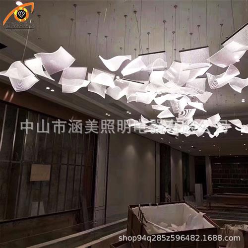 楼梯间餐厅几何亚克力吊灯后现代北欧瓦片亚克力吊灯非标工程灯具