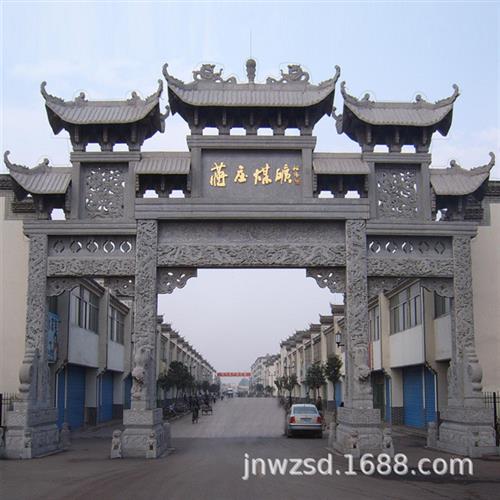 宗祠石雕门头制作恒旺石门头雕刻价格石造门头图片大全
