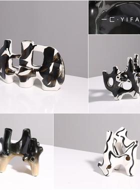 一匚现代简约新中式陶瓷家居摆件样板间酒店民宿创意桌面花器饰品