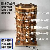 中蜂蜂箱土养蜂箱圆桶蜂箱大户养殖蜂箱多功能强蜂杉木格子蜂箱