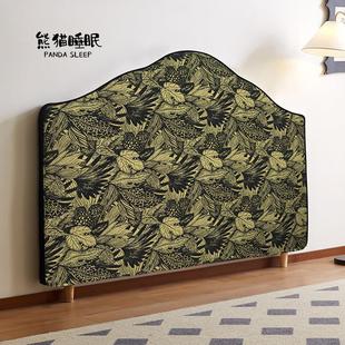 布艺床头背板法式复古风软包床头尺寸可定制民宿中古拆洗靠背板