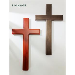 装饰挂饰品实木十字架现代家居挂画客厅墙挂壁挂极简礼品室内挂件