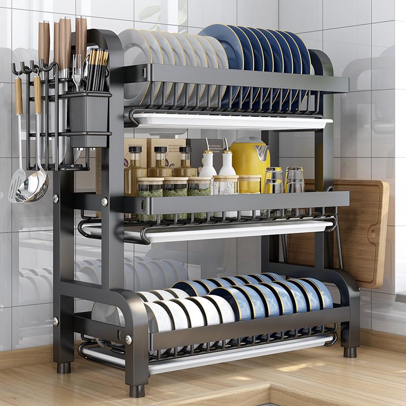 厨房碗碟收纳层架台面沥水碗盘架多层放碗架多功能刀碗筷收纳盒碗