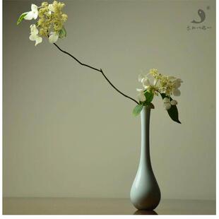 大号玉净瓶水滴花插花道器家居摆饰观音拿简约创意 陶瓷观音瓶正品