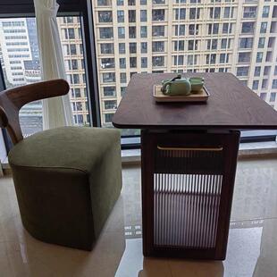 白蜡木茶桌禅意阳台实木茶台小户型家用泡茶桌椅胡桃木家具 新中式