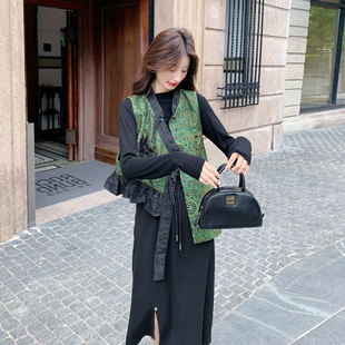 外贸出口转内销新中式国风盘扣马甲连衣裙套装女秋高级感气质显瘦