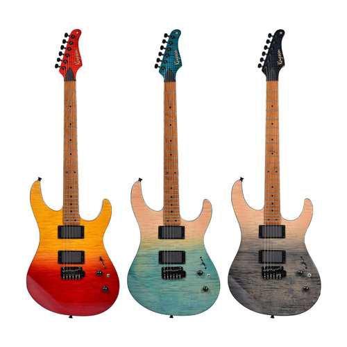 厂家24品小双摇电吉他，椴木琴体 渐变漆面电吉他