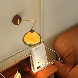 中古风床头壁灯摇臂可伸缩高级感现代卧室书房墙壁可移动装饰壁灯