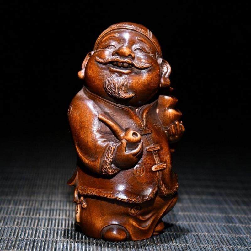 旧藏黄杨木雕手把件小地主财主招财桌面小摆件文玩手工雕刻工艺品,橡塑材料及制品,亚克力管/有机玻璃管,淘宝优惠券,粉丝福利购,淘宝优惠卷