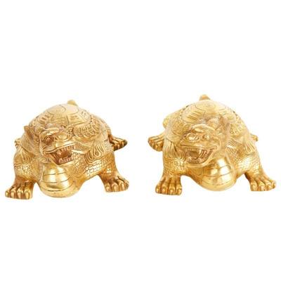 杨铜记 铜龙龟摆件 工艺品 一对龟 家居装饰摆设品