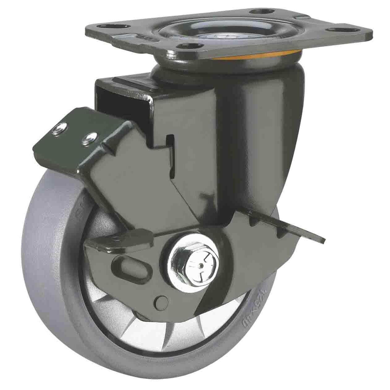 SUPO向荣 6寸 带边刹车 工业 万向 灰色 PP脚轮J05S-01C-150-112