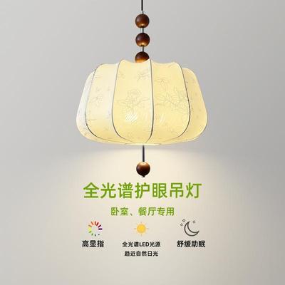 卧室吊灯法式中古风书房灯复古布艺吧台餐厅灯饭厅灯南洋风房间灯