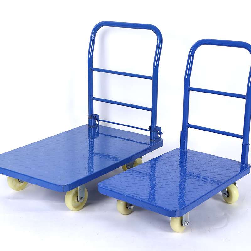 铁质平板车可折叠搬运平板工具车铁尼龙四轮物流折叠小推车手推车