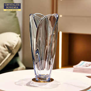 轻奢玻璃透明 欧式 BOHEMIA水晶花瓶 捷克进口CRYSTALITE 简约摆件