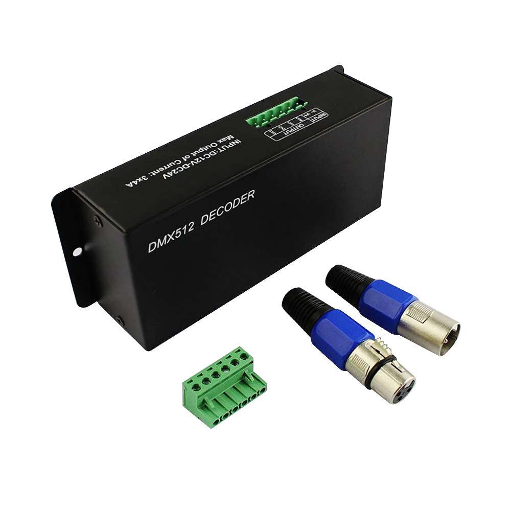 DMX512解码器3/4通道控制器舞台灯工程DMX分控RGB驱动DMX控制器