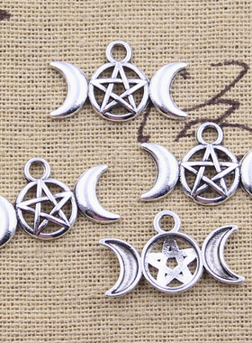 极速20pcsd Charms Goddess Triple Viking Moon Star 13x22mm An