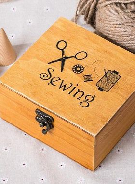 极速Wooden Sewing Box Sewing Accessories SuppliRes Kit Workb