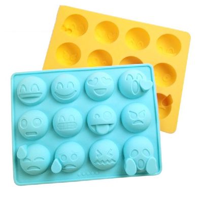 极速Kitbchen 12 Emoticons Ice Mould Silicone Baking Mold Cak