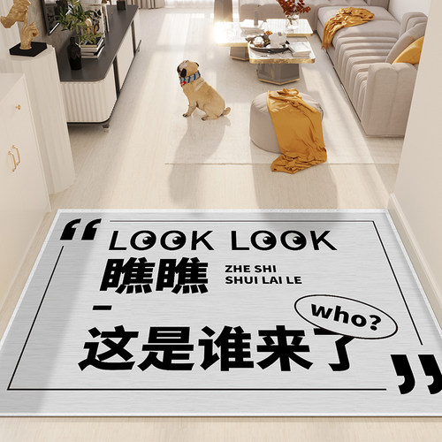 新品创意文字地垫入户门蹭土刮泥脚垫进J门地毯家用门口门外防滑