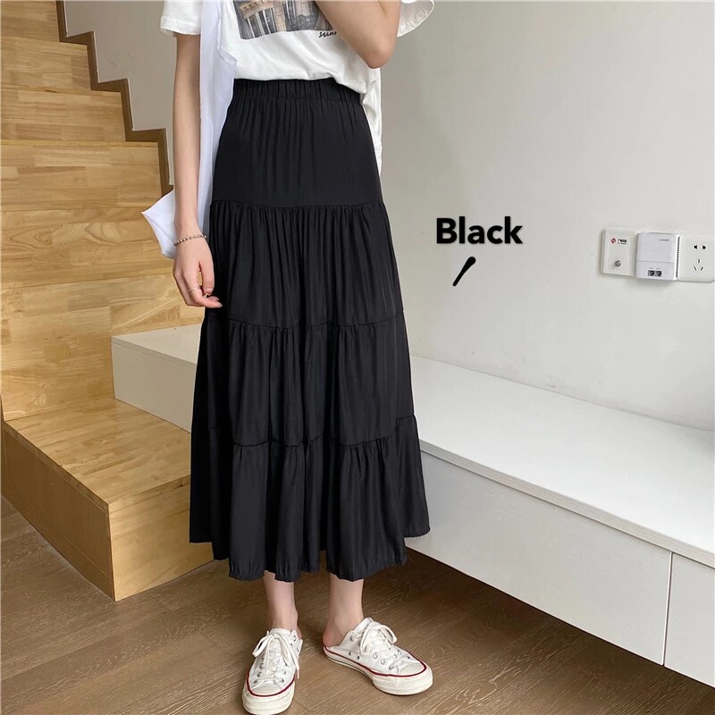 极速Spring Summer Women Chiffon Skirts VKintage High Waist E