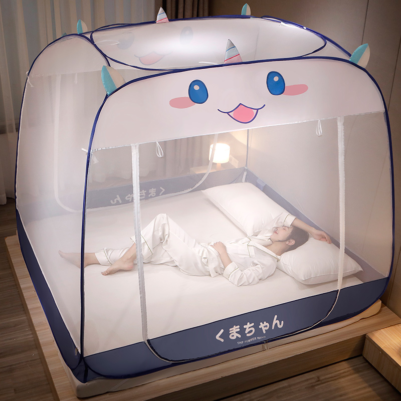 极速A类家用e免安装蚊帐夏天防摔儿童蒙古包1.5米折叠1.8m床2023