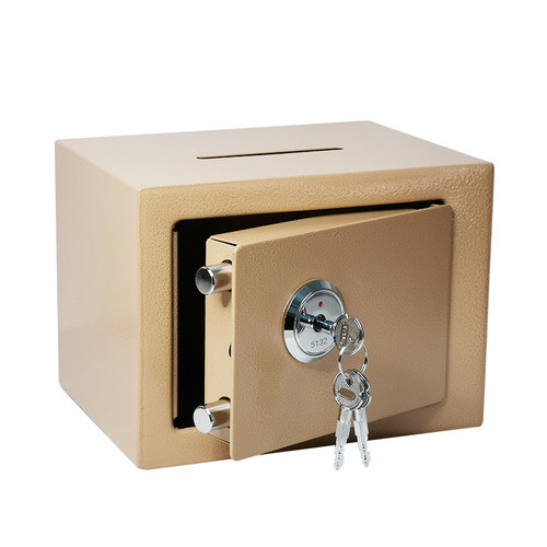 极速全钢儿童储蓄罐投币保险箱微小型机械钥N匙锁家用办公迷你保