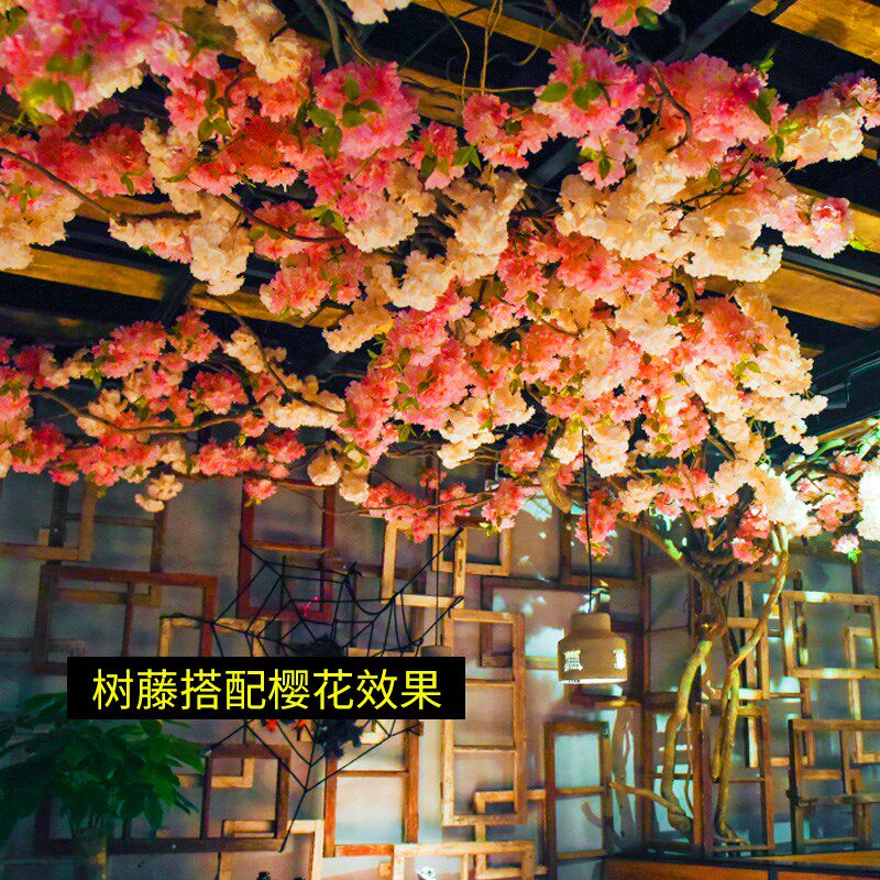 新品仿真樱花g树藤婚庆装饰枯木天然藤条树枝干腾蔓客厅室内假植
